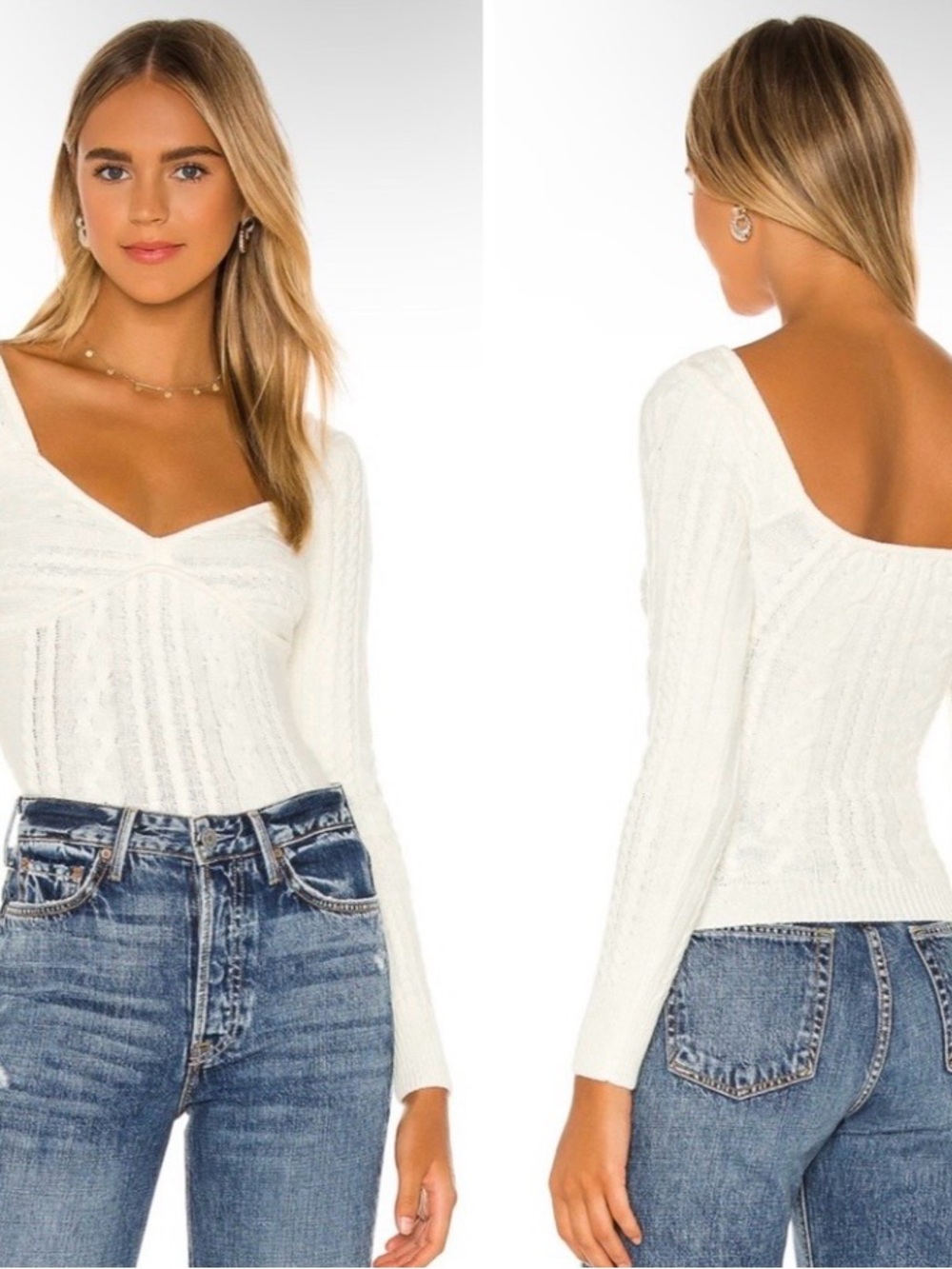 MAJORELLE Fallone Sweater in Cream size medium - Picture 3 of 10